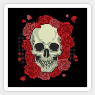 Skull in roses Sticker